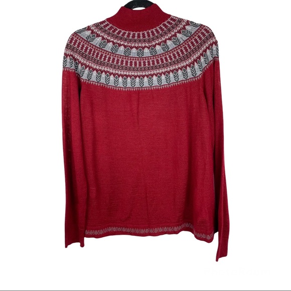 Woolrich Women's XL Acrylic Merino Wool Full Zip Fair Isle Lightweight Sweater - Picture 2 of 12